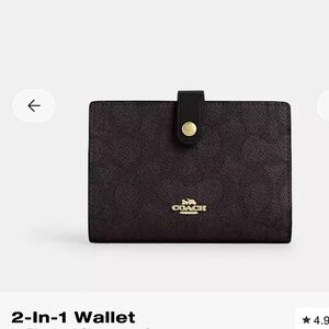 Coach Black Signature Canvas 2 in 1 Wallet